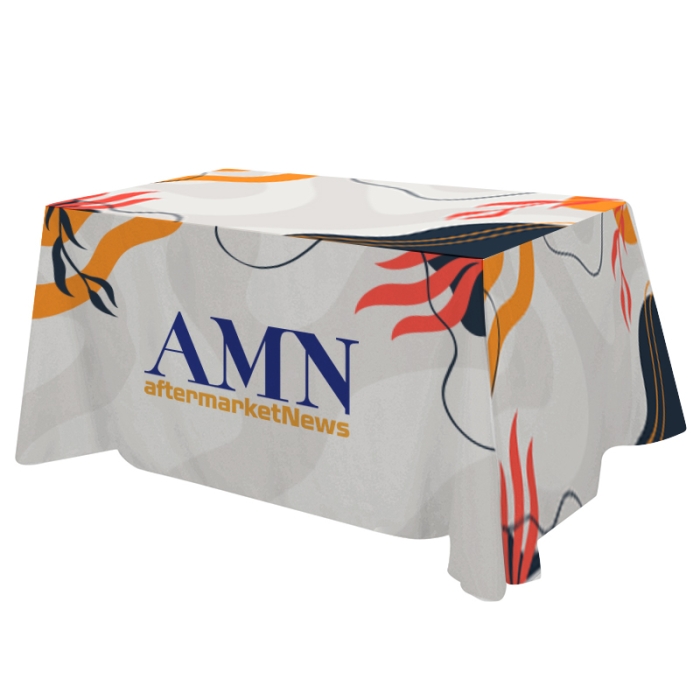 Customized Flat All Over 4 Sided Table Covers - Fits 6 ft Table