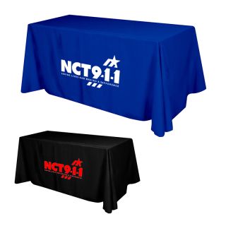 Flat Polyester 4-Sided Table Covers - Fits 6 ft...