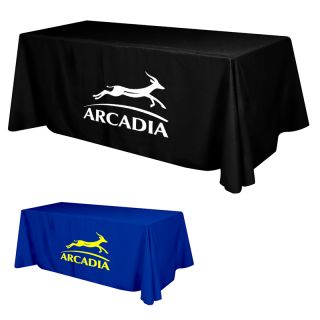 Flat Polyester 4-Sided Table Covers - Fits 8 ft...