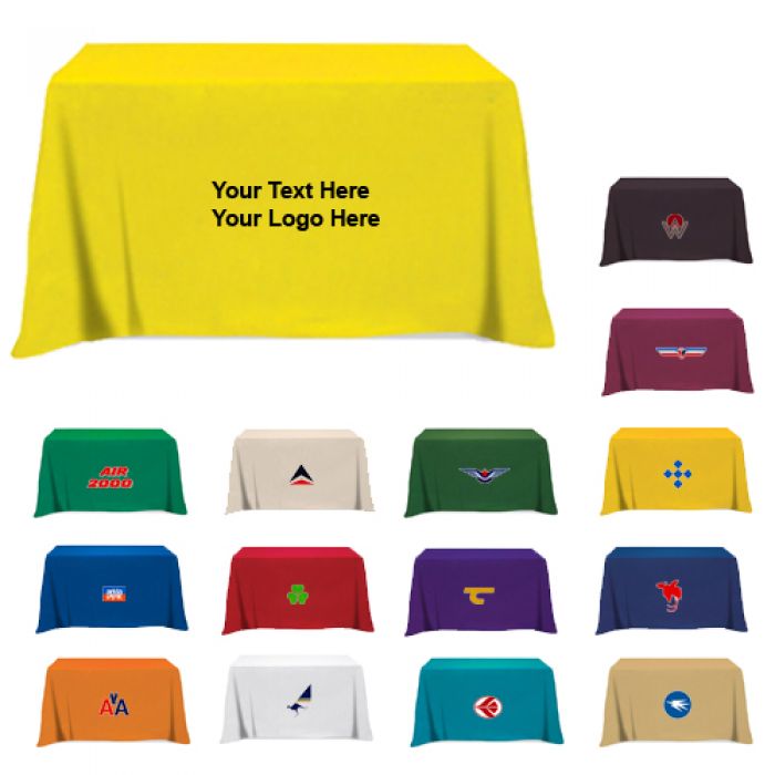 Custom Imprinted 3-Sided Flat Table Covers
