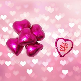 Printed Individually Wrapped Valentine Chocolate Hearts