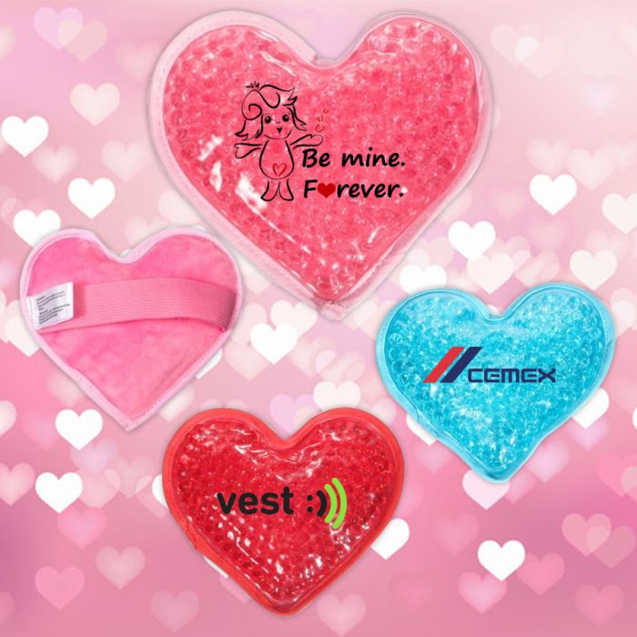 Customized Plush Heart Shaped Hot and Cold Packs