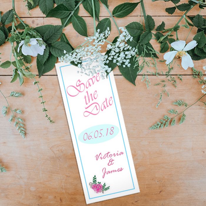 2.25x5.875 Customized Save the Date Wedding Magnets 20 Mil Square Corners