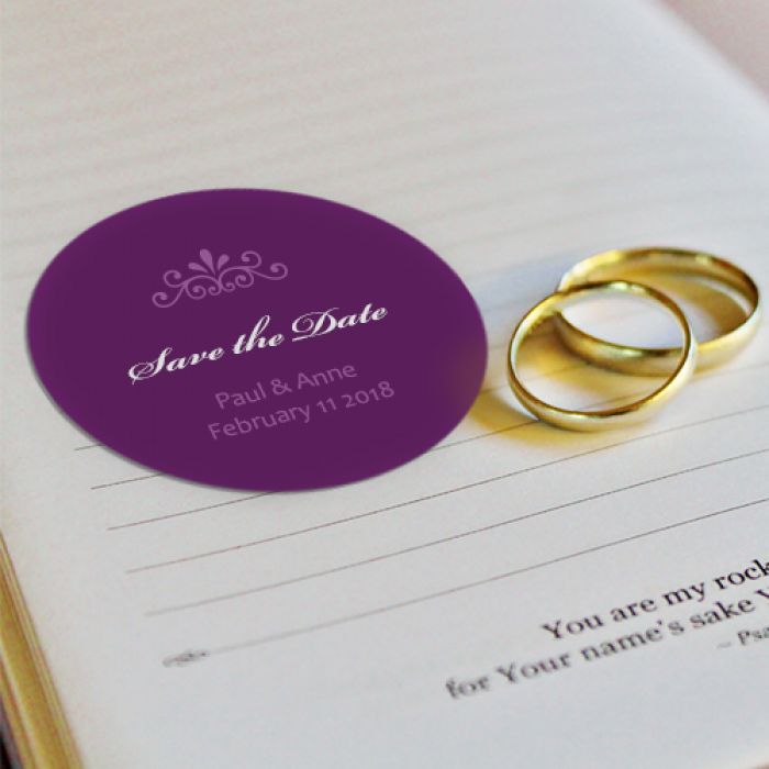 4 Inch Custom Circle Save The Date Magnets 20 Mil
