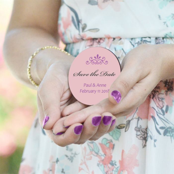 5.5 Inch Custom Circle Save the Date Magnets 30 Mil