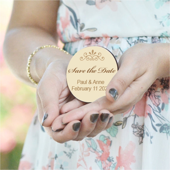 5 Inch Custom Circle Shaped Save the Date Magnets 30 Mil