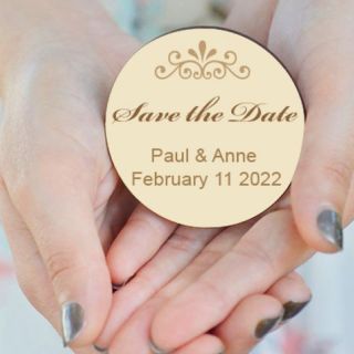 5 Inch Circle Shaped Save the Date Magnets 30 Mil