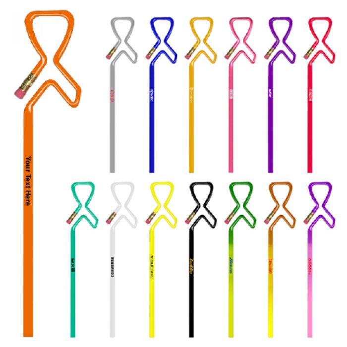 Custom Awareness Ribbon Shaped Pencils