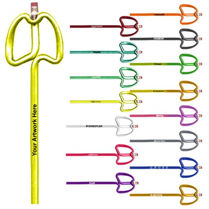 Custom Imprinted Lungs Shaped Pencils