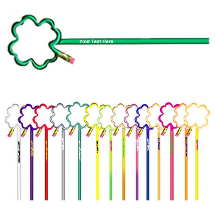 Custom Printed 4-Leaf Clover Shaped Pencils