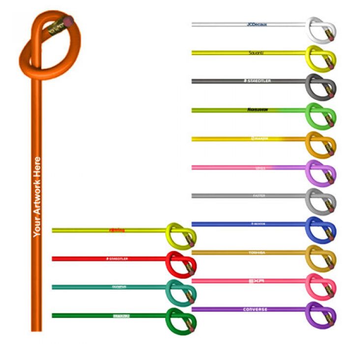 Custom Printed Knot Shaped Pencils
