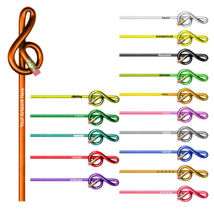 Custom Printed Treble Clef Shaped Pencils