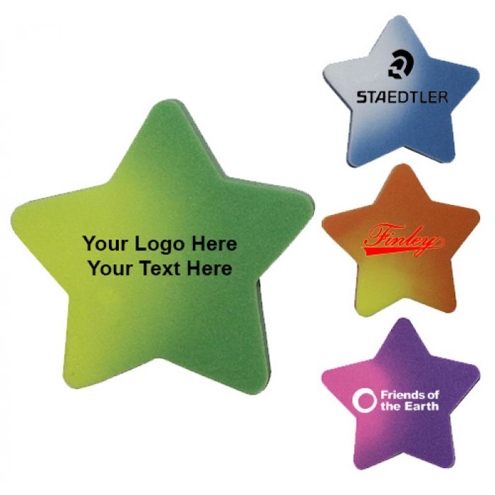 2 Inch Custom Printed Star Shaped Mood Die Cut Erasers