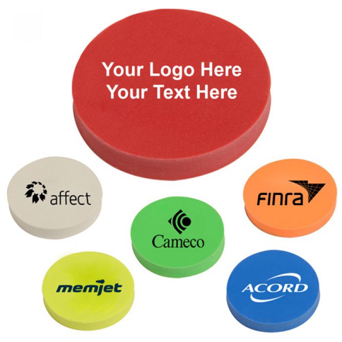 Custom Imprinted Round Erasers