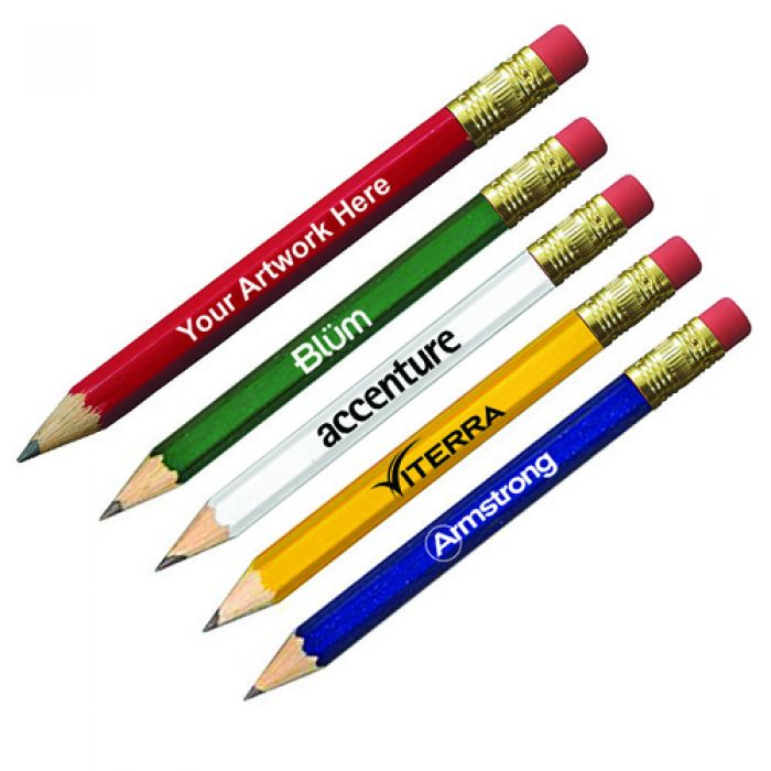Custom Printed Hex Golf Pencils With Eraser