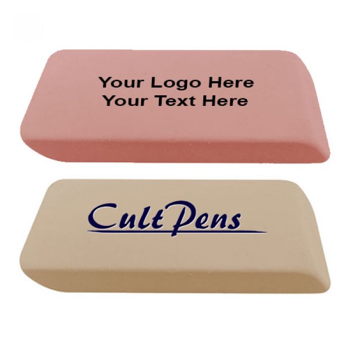 Logo Imprinted Rectangular Shaped Jumbo Erasers - 2 Colors