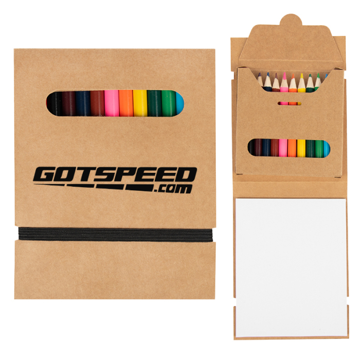 Custom 12 Piece Colored Pencil Set with Papers