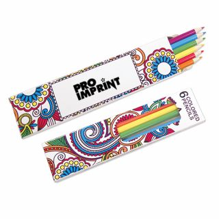 Custom Printed 6 Pack Colored Pencils