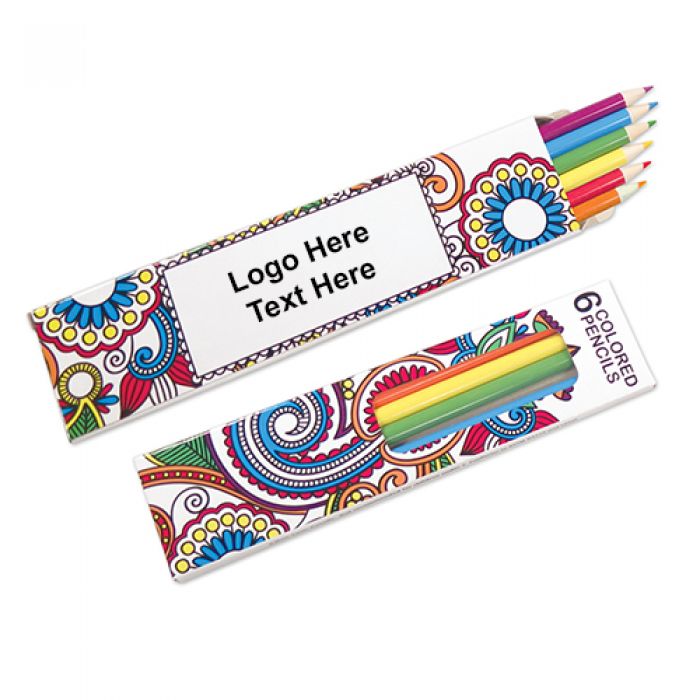 Custom Printed 6 Pack Colored Pencils