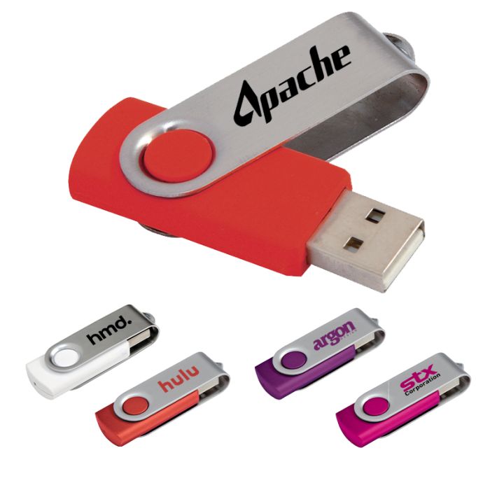 Imprinted 2 GB Folding USB 2.0 Flash Drives