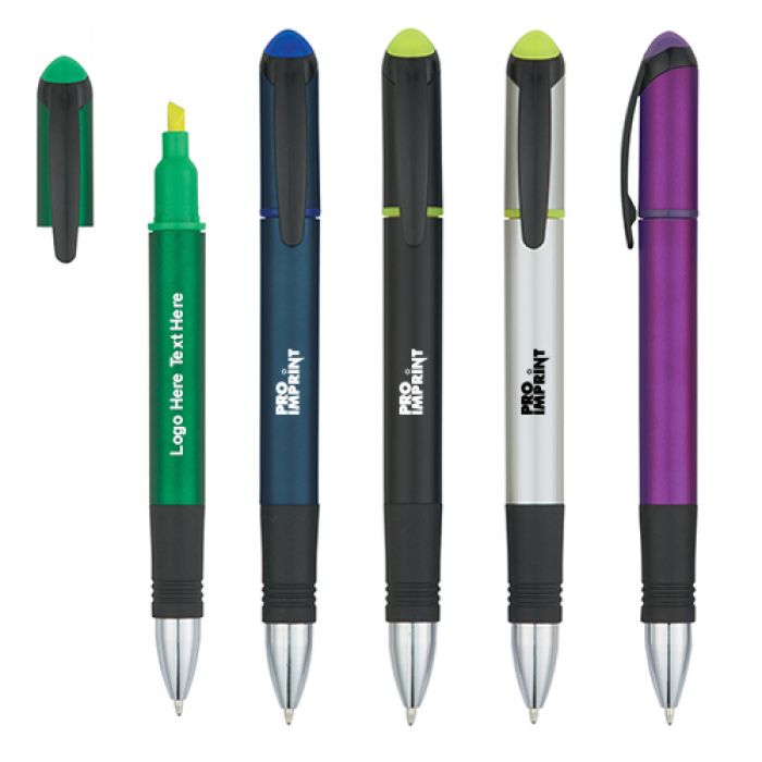 Promotional Logo Domain Pens with Highlighter