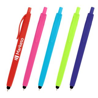 Zinnia Rubberized Pens with Stylus
