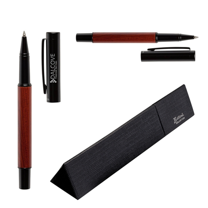 Promotional Bettoni® Alicante Rollerball Pens with Wood Barrel