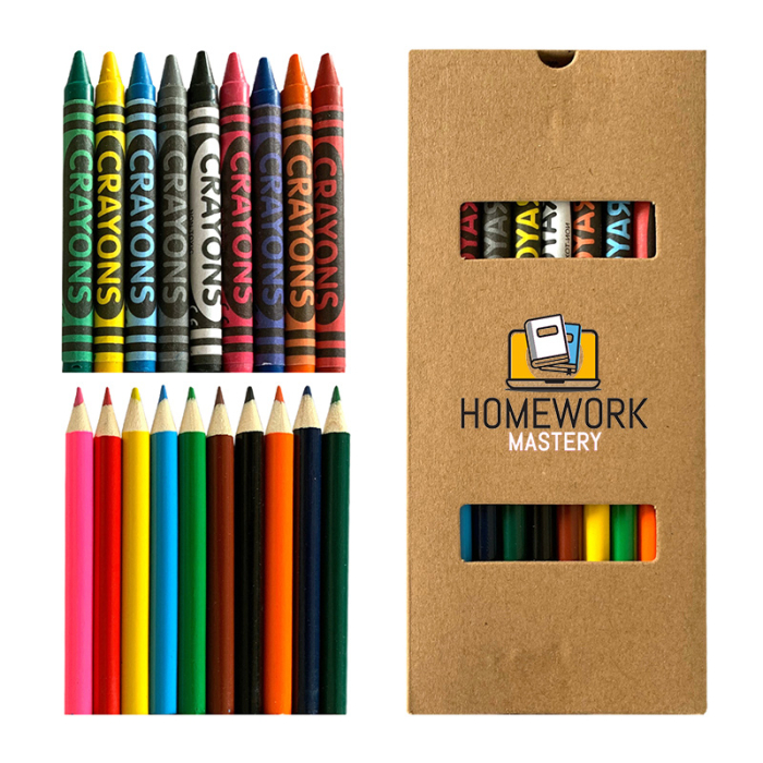 Custom 19 Piece Crayon and Pencil Sets
