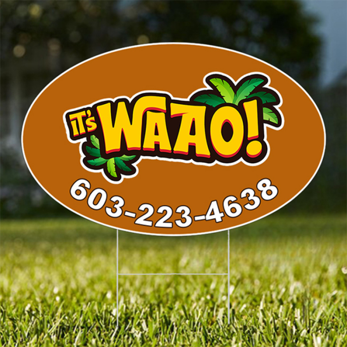 22" x 14" Custom Oval Shaped Yard Signs - Full Color