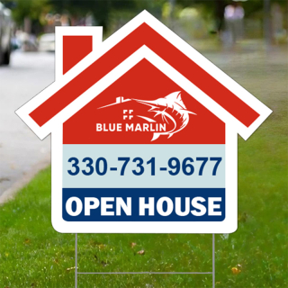 24" x 18" House Shape Yard Signs - Full Color