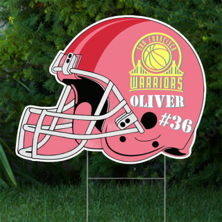 24" x 18" Football Helmet Shaped Yard Signs - Full Color