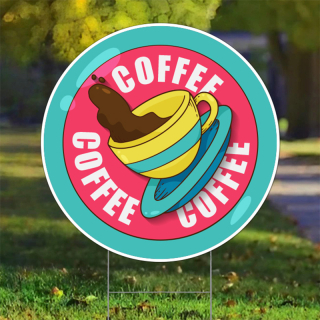 24" x 24" Circle Shaped Yard Signs - Full Color