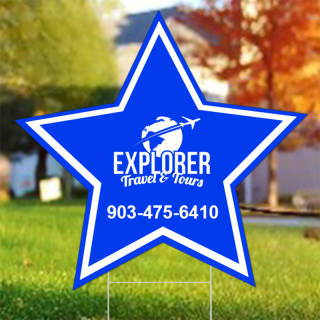 24" x 24" Star Shape Yard Signs - Full Color