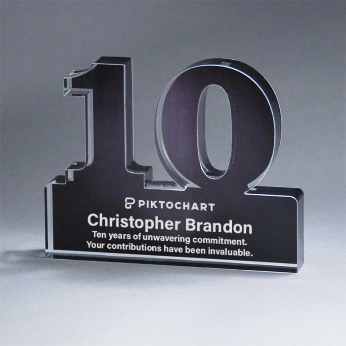 Promotional Freestanding 10 Year Anniversary Awards