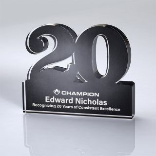 Printed Freestanding 20 Year Anniversary Awards