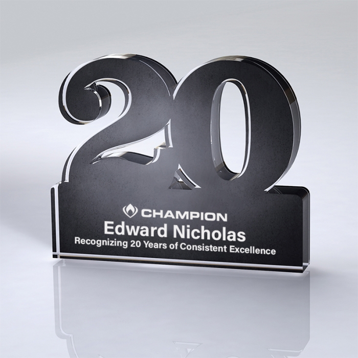 Custom Printed Freestanding 20 Year Anniversary Awards