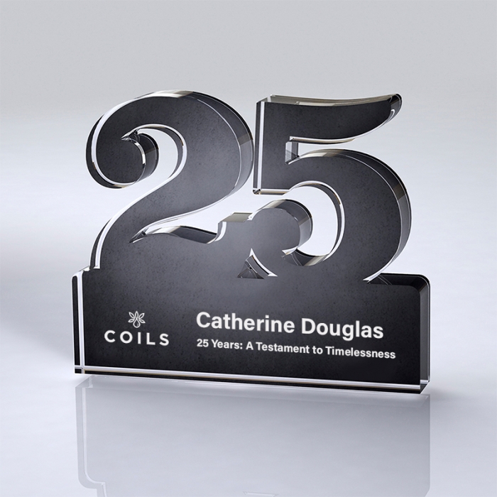 Personalized Freestanding 25 Year Anniversary Awards