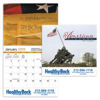 Printed American History Appointment Stapled Wall Calendars