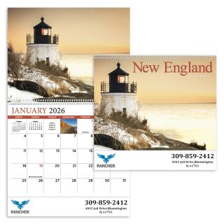 Printed New England Appointment Spiral Wall Calendars