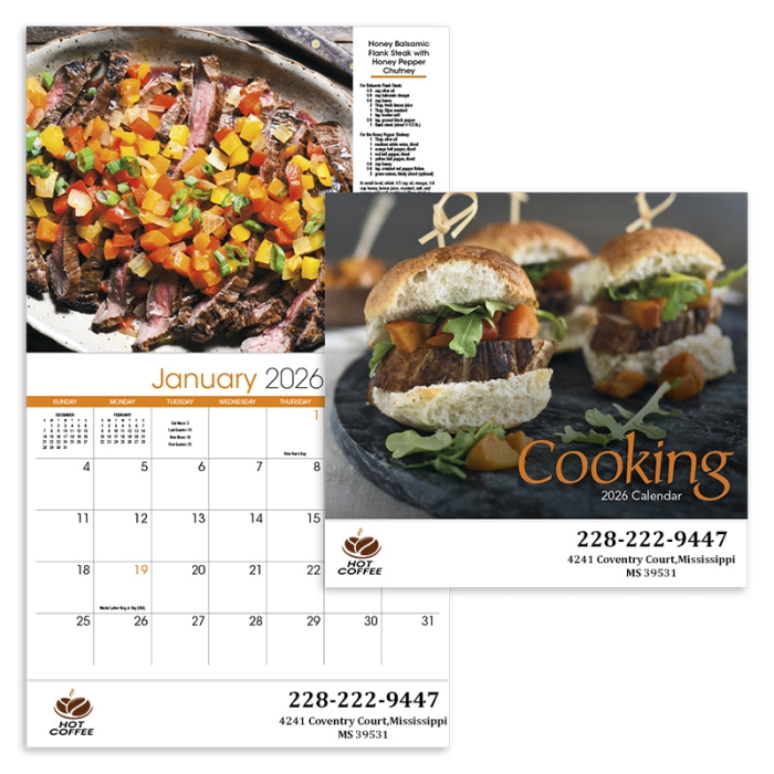 Customized Cooking Appointment Stapled Wall Calendars