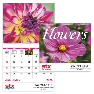 ized Flowers Spiral Calendars