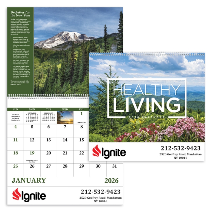 Customized Healthy Living Spiral Calendars