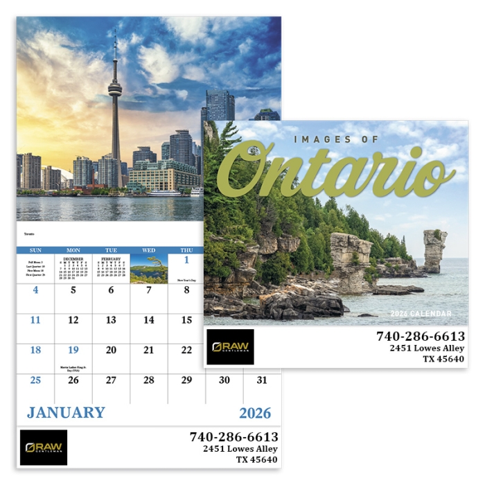 Customized Images of Ontario Stapled Calendars