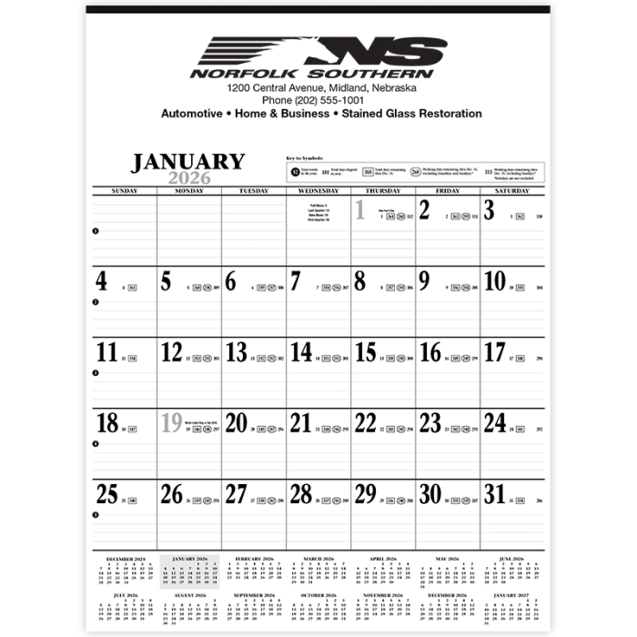 Customized Large Contractor Wall Calendars