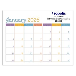 ized Small Monthly Color Desk Pads
