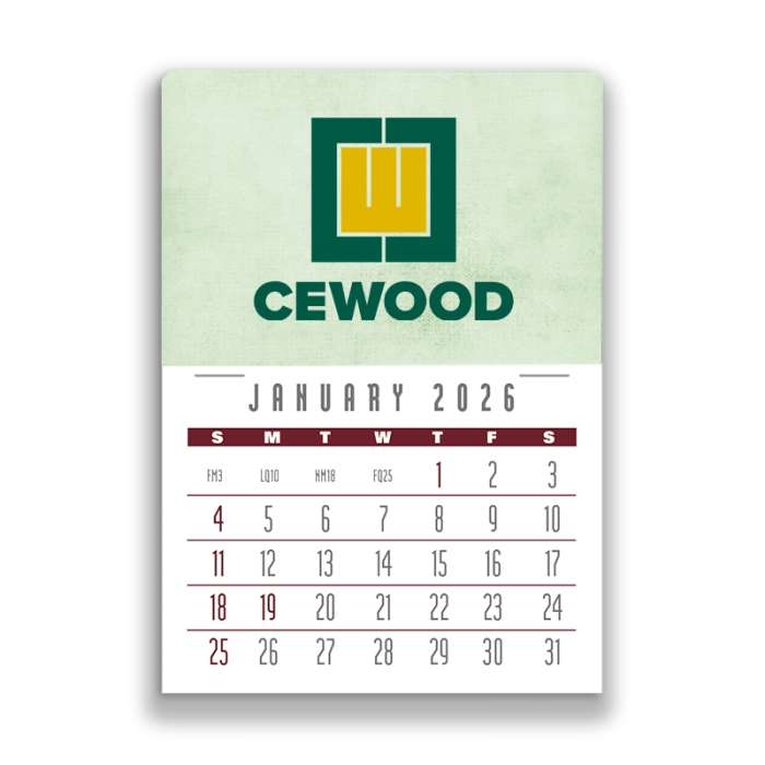 Imprinted 4C Press-N-Stick Header Contemporary Calendars