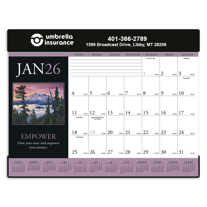 Imprinted Motivations Desk Pads