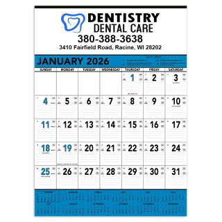 Triumph Blue and Black Contractor Memo Wall Calendars