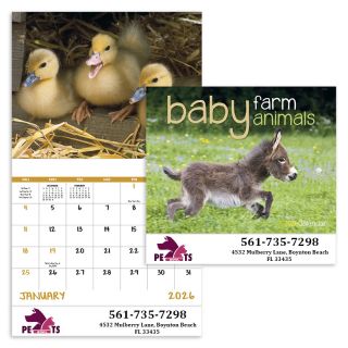 Baby Farm Animals Stapled Calendars