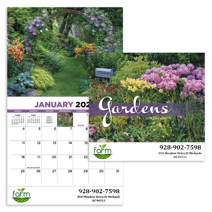 Personalized Gardens Appointment Stapled Wall Calendars